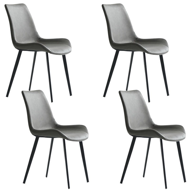 Sillas de comedor estilo moderno Sillas auxiliares sin brazos para cocina con patas de metal