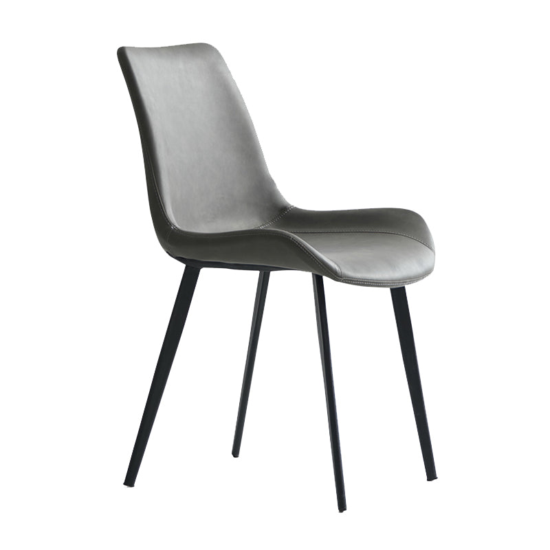Sillas de comedor estilo moderno Sillas auxiliares sin brazos para cocina con patas de metal