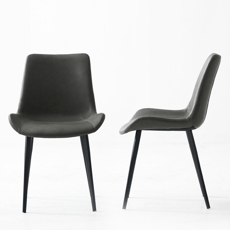 Sillas de comedor estilo moderno Sillas auxiliares sin brazos para cocina con patas de metal