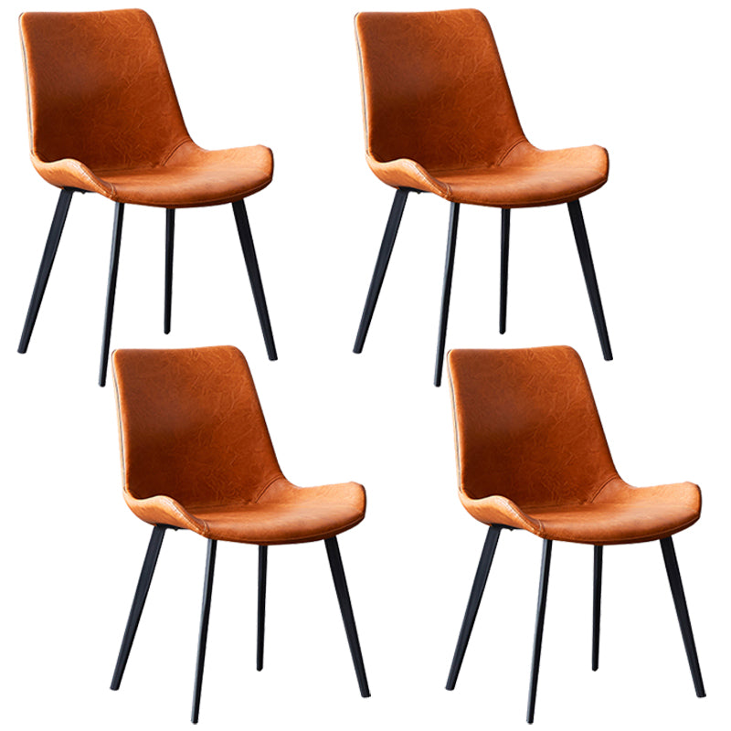 Sillas de comedor estilo moderno Sillas auxiliares sin brazos para cocina con patas de metal