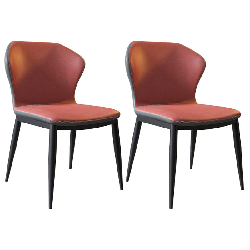 Contemporary Dining Chair Armless Metal Wingback Chairs for Kitchen