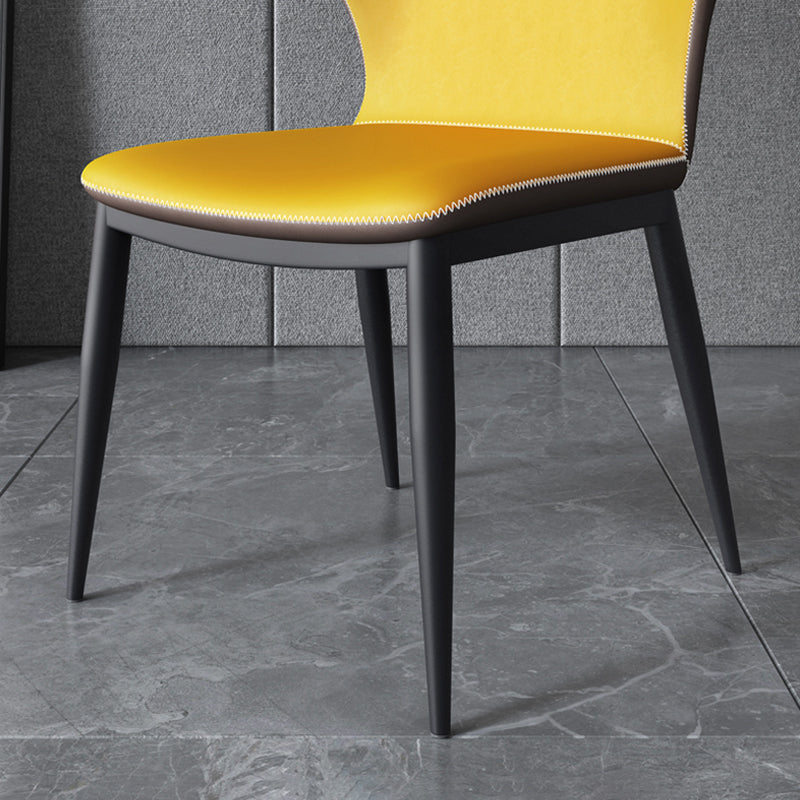 Contemporary Dining Chair Armless Metal Wingback Chairs for Kitchen