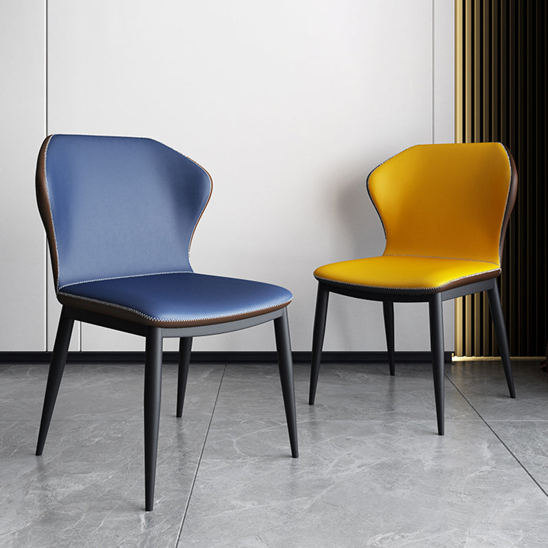 Contemporary Dining Chair Armless Metal Wingback Chairs for Kitchen