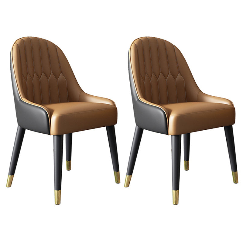 Silla de comedor de estilo nórdico, silla Parsons con brazo de metal para cocina