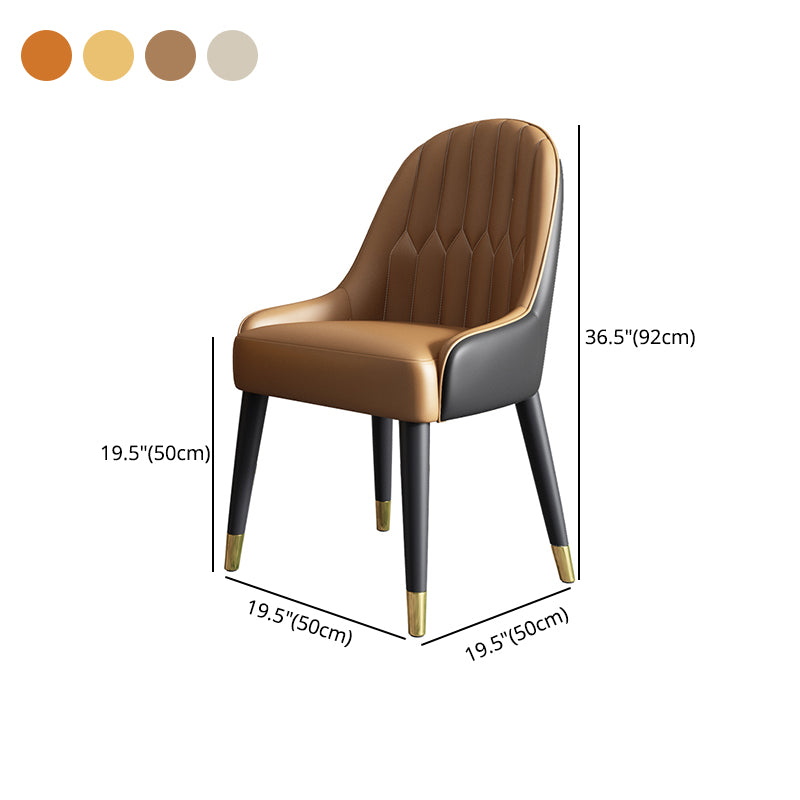 Silla de comedor de estilo nórdico, silla Parsons con brazo de metal para cocina