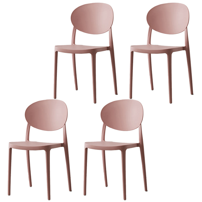 Silla de comedor de plástico mate con respaldo abierto para restaurante escandinavo