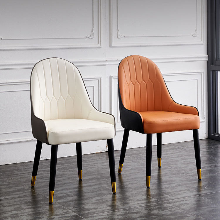 Inicio Sillón escandinavo Silla de comedor tapizada Parsons de metal