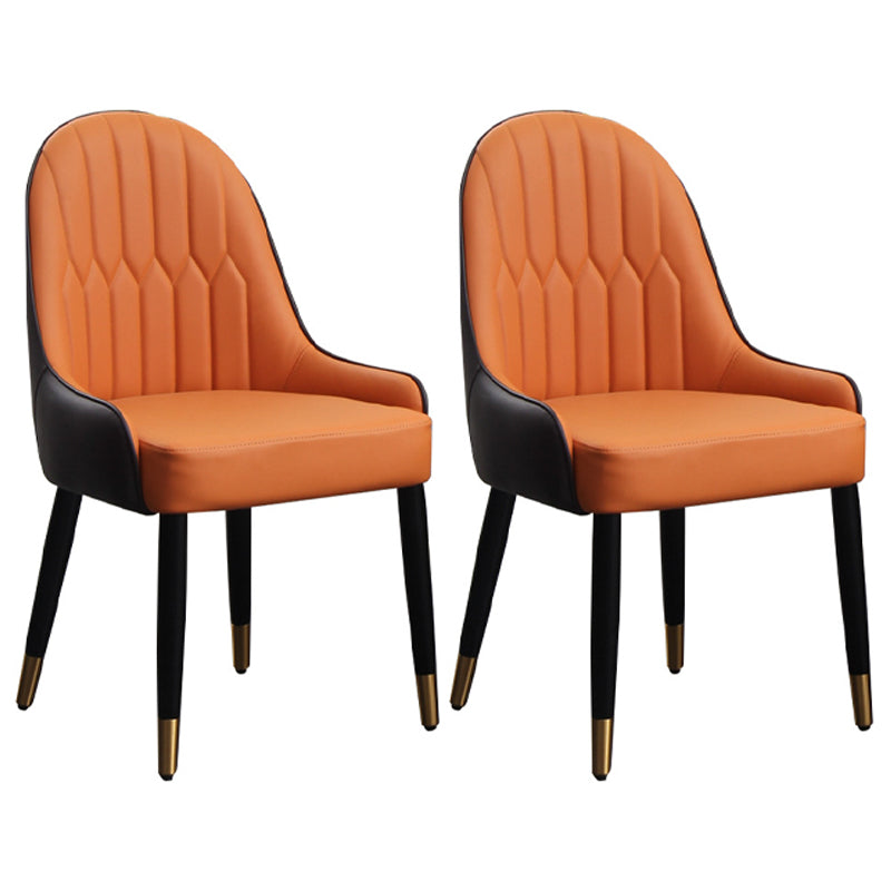 Inicio Sillón escandinavo Silla de comedor tapizada Parsons de metal