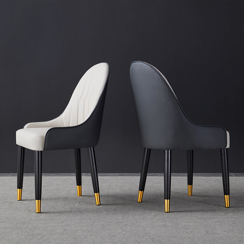 Inicio Sillón escandinavo Silla de comedor tapizada Parsons de metal