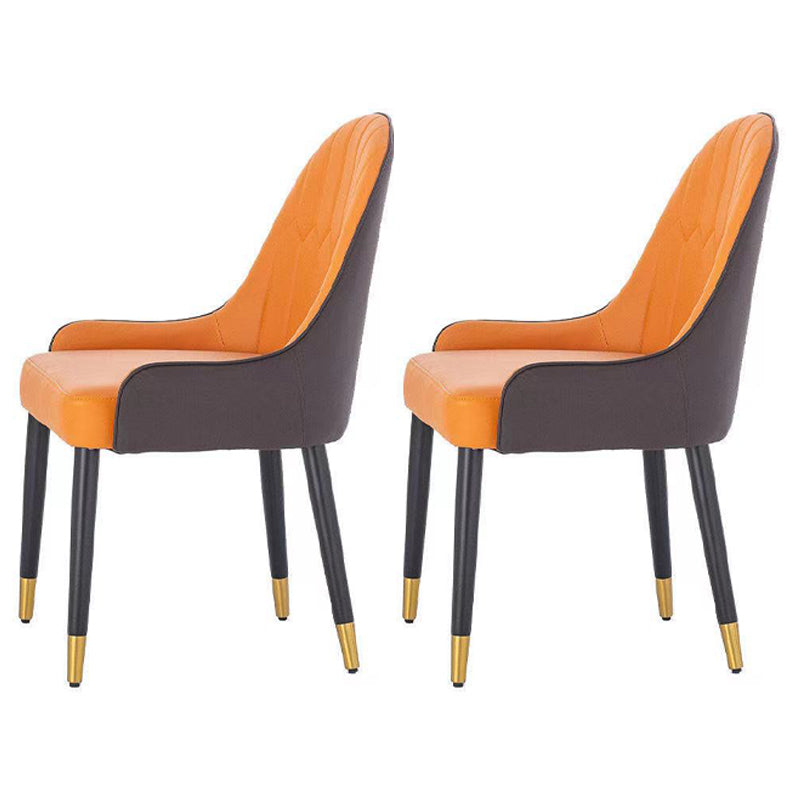 Inicio Sillón escandinavo Silla de comedor Parsons tapizada en metal