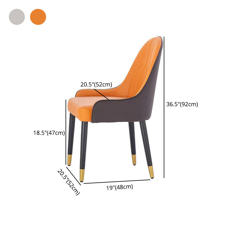 Inicio Sillón escandinavo Silla de comedor Parsons tapizada en metal