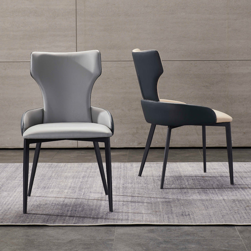 Silla tapizada con respaldo hogareño contemporáneo del comedor del metal del sillón