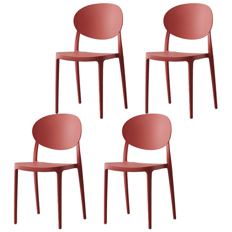 Silla de comedor de plástico escandinavo con respaldo abierto y acabado mate