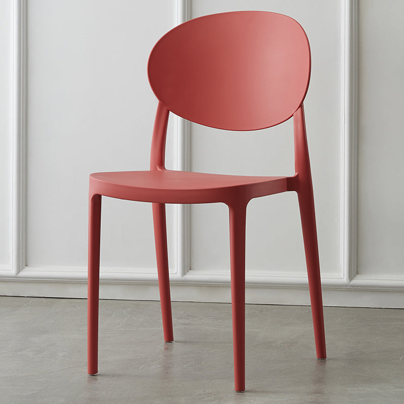 Silla de comedor de plástico escandinavo con respaldo abierto y acabado mate