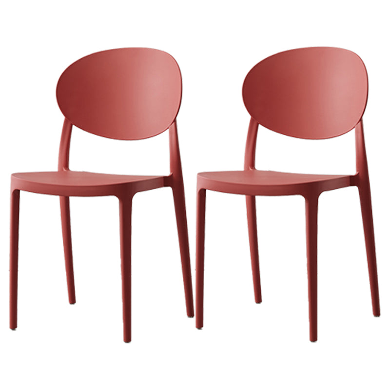 Silla de comedor de plástico escandinavo con respaldo abierto y acabado mate