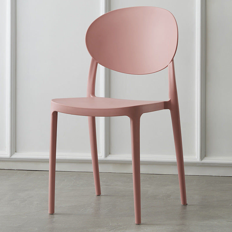 Silla de comedor de plástico escandinavo con respaldo abierto y acabado mate