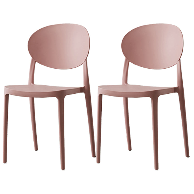 Silla de comedor de plástico escandinavo con respaldo abierto y acabado mate