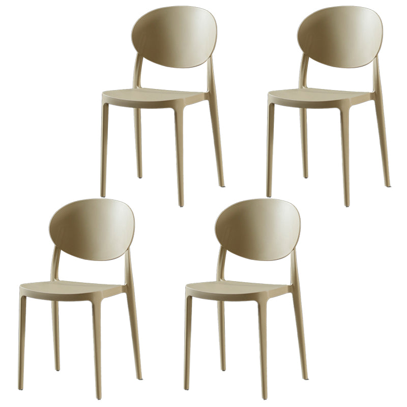 Silla de comedor de plástico escandinavo con respaldo abierto y acabado mate
