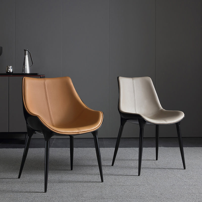 Modern Leather Dining Room Chair Arm Metal Dining Chairs for Restaurant