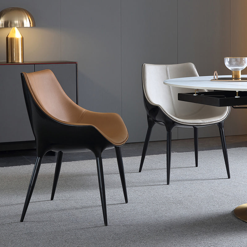 Modern Leather Dining Room Chair Arm Metal Dining Chairs for Restaurant