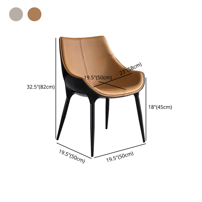 Modern Leather Dining Room Chair Arm Metal Dining Chairs for Restaurant