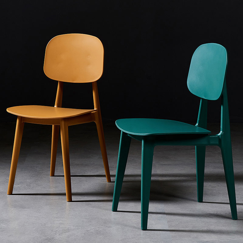 Scandinavian Restaurant Plastic Side Chair Open Back Matte Finish Dining Chair