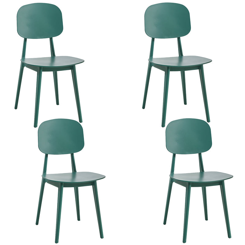 Scandinavian Restaurant Plastic Side Chair Open Back Matte Finish Dining Chair