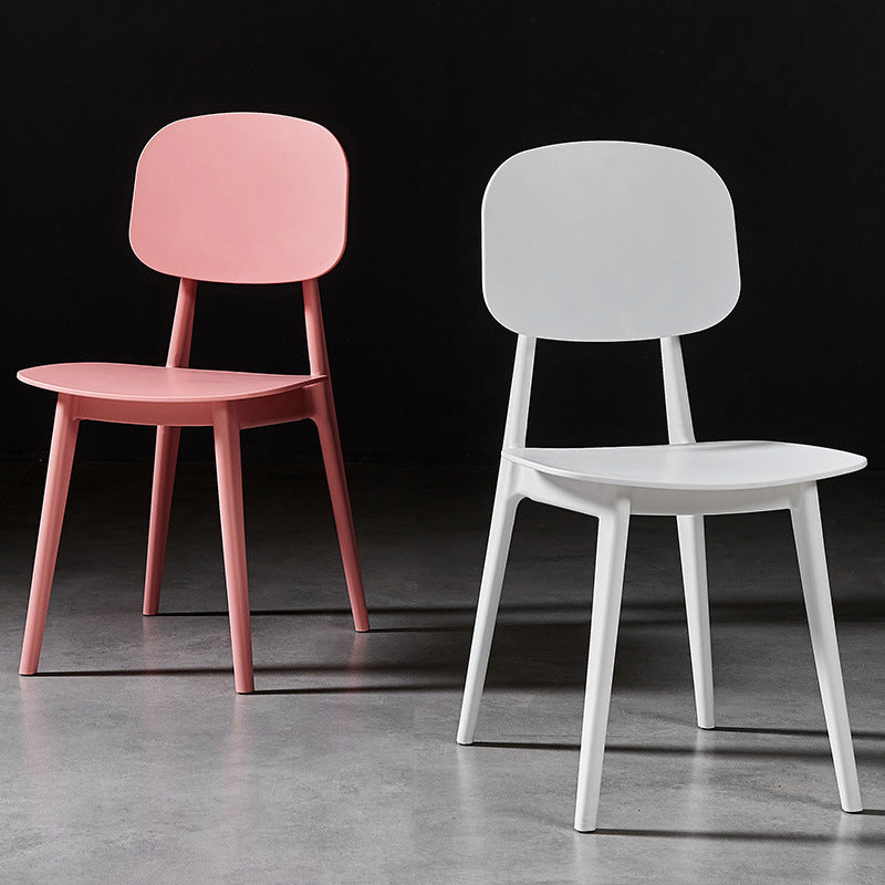 Scandinavian Restaurant Plastic Side Chair Open Back Matte Finish Dining Chair