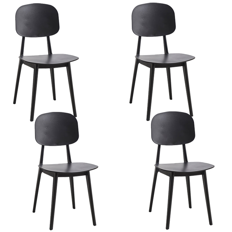 Scandinavian Restaurant Plastic Side Chair Open Back Matte Finish Dining Chair