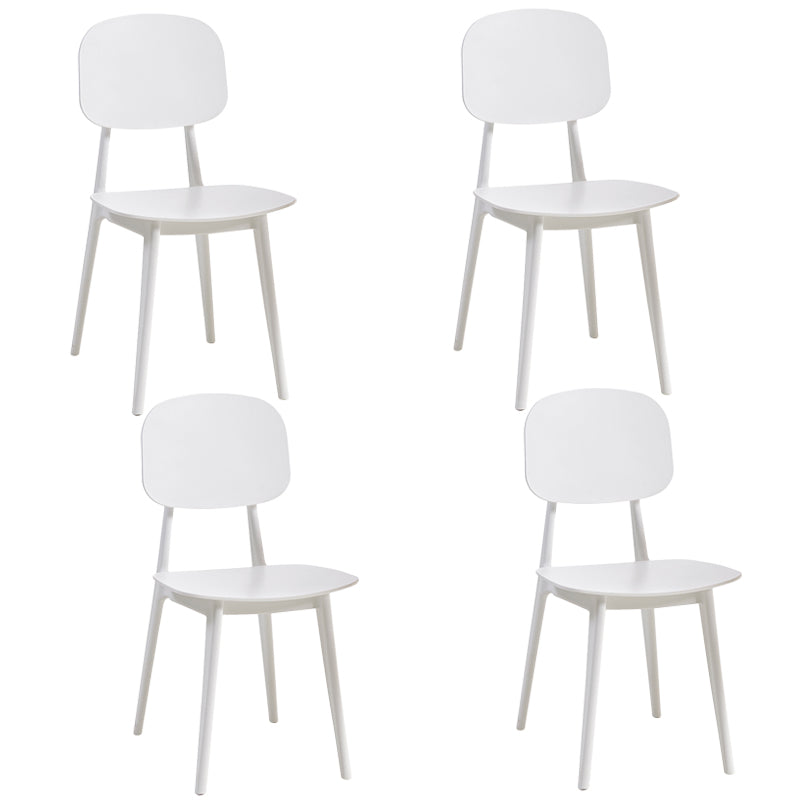 Scandinavian Restaurant Plastic Side Chair Open Back Matte Finish Dining Chair