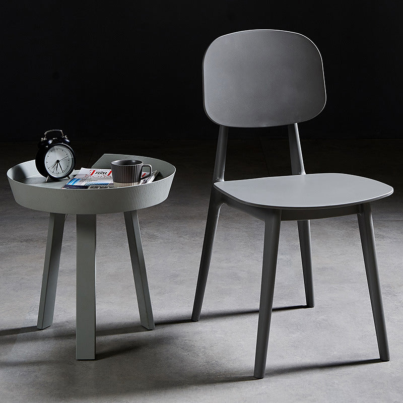 Scandinavian Restaurant Plastic Side Chair Open Back Matte Finish Dining Chair
