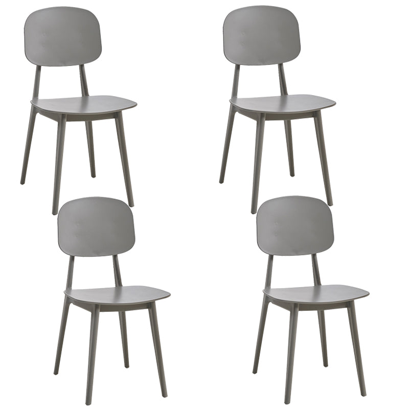 Scandinavian Restaurant Plastic Side Chair Open Back Matte Finish Dining Chair