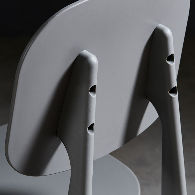 Scandinavian Restaurant Plastic Side Chair Open Back Matte Finish Dining Chair