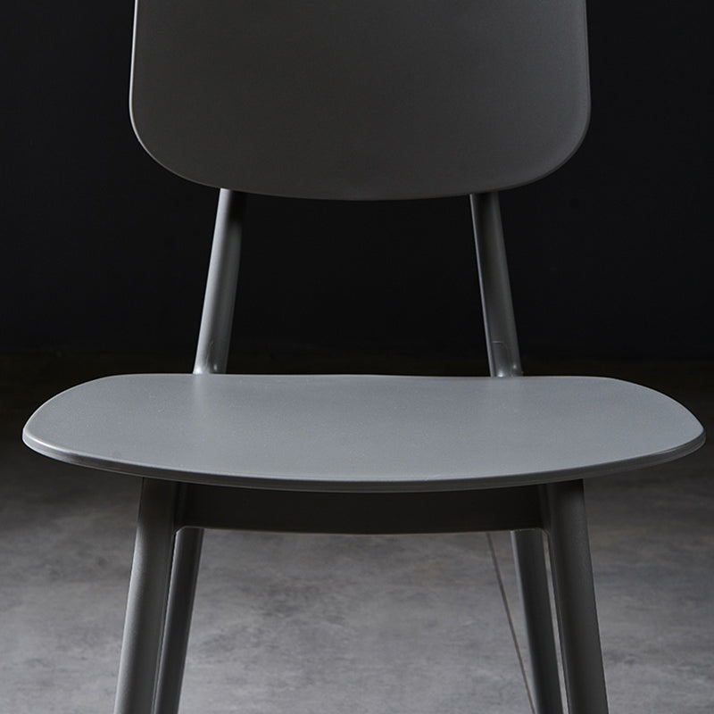 Scandinavian Restaurant Plastic Side Chair Open Back Matte Finish Dining Chair