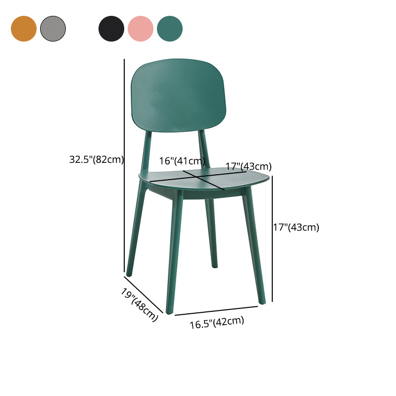 Scandinavian Restaurant Plastic Side Chair Open Back Matte Finish Dining Chair