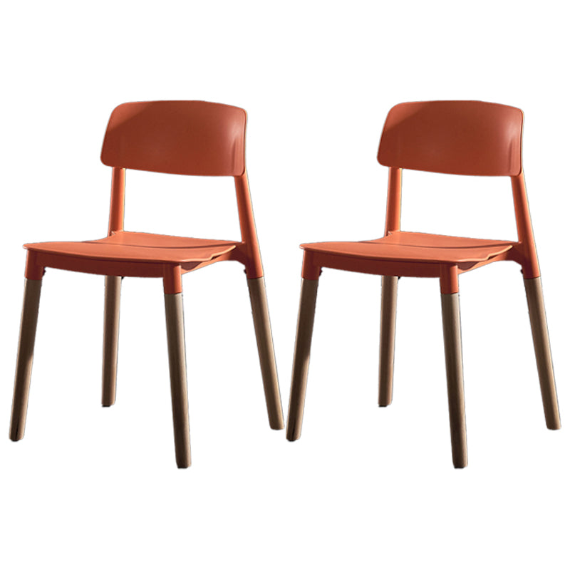 Scandinavian Wood Restaurant Side Chair Open Back Matte Finish Dining Chair