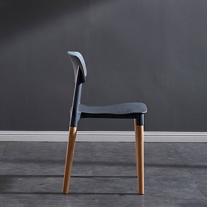 Scandinavian Wood Restaurant Side Chair Open Back Matte Finish Dining Chair