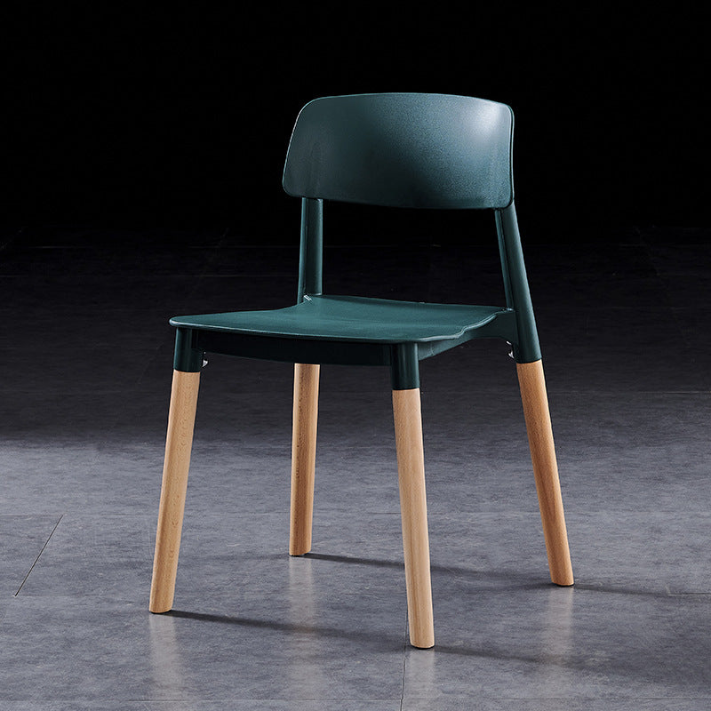 Scandinavian Wood Restaurant Side Chair Open Back Matte Finish Dining Chair