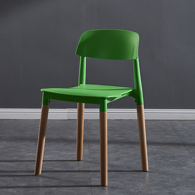 Scandinavian Wood Restaurant Side Chair Open Back Matte Finish Dining Chair