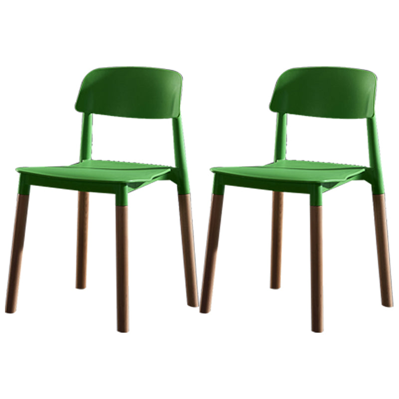 Scandinavian Wood Restaurant Side Chair Open Back Matte Finish Dining Chair