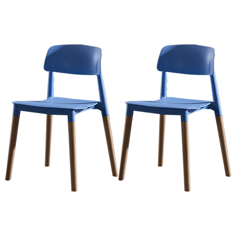 Scandinavian Wood Restaurant Side Chair Open Back Matte Finish Dining Chair