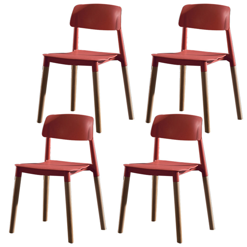 Scandinavian Wood Restaurant Side Chair Open Back Matte Finish Dining Chair