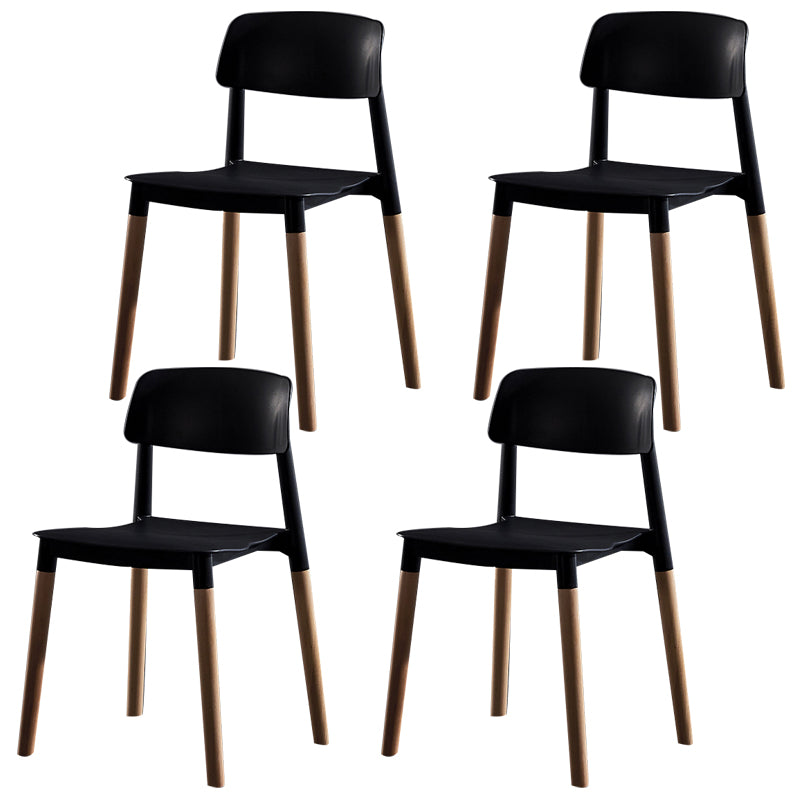 Scandinavian Wood Restaurant Side Chair Open Back Matte Finish Dining Chair