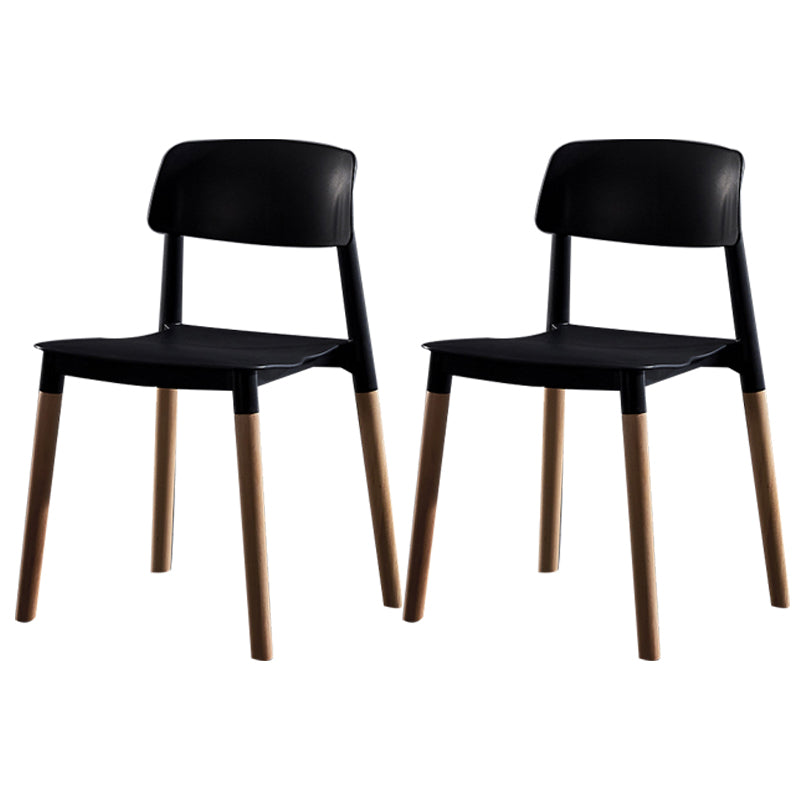 Scandinavian Wood Restaurant Side Chair Open Back Matte Finish Dining Chair