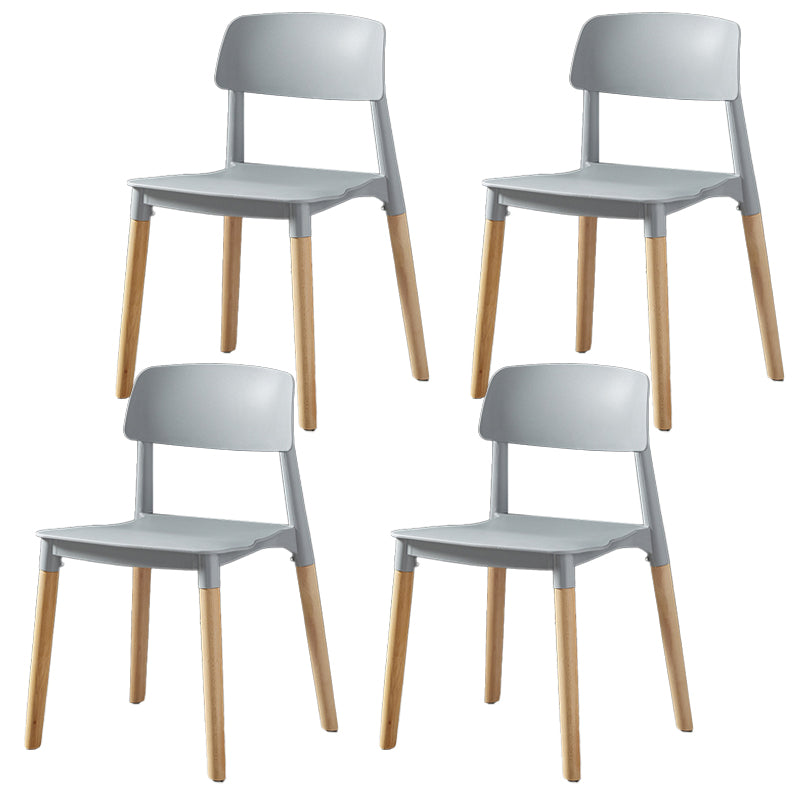Scandinavian Wood Restaurant Side Chair Open Back Matte Finish Dining Chair
