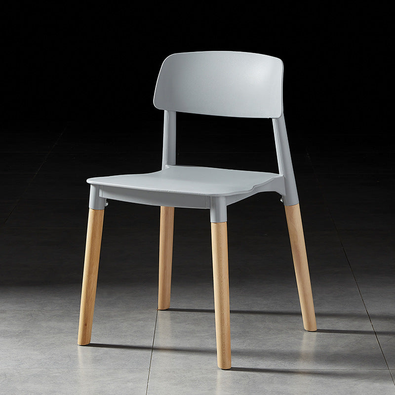 Scandinavian Wood Restaurant Side Chair Open Back Matte Finish Dining Chair