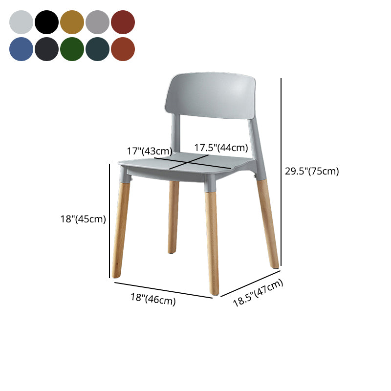 Scandinavian Wood Restaurant Side Chair Open Back Matte Finish Dining Chair