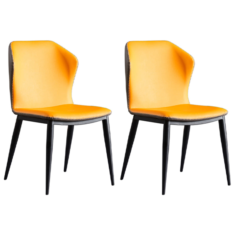 Silla moderna del comedor del metal Silla sin brazos Wingback para el restaurante