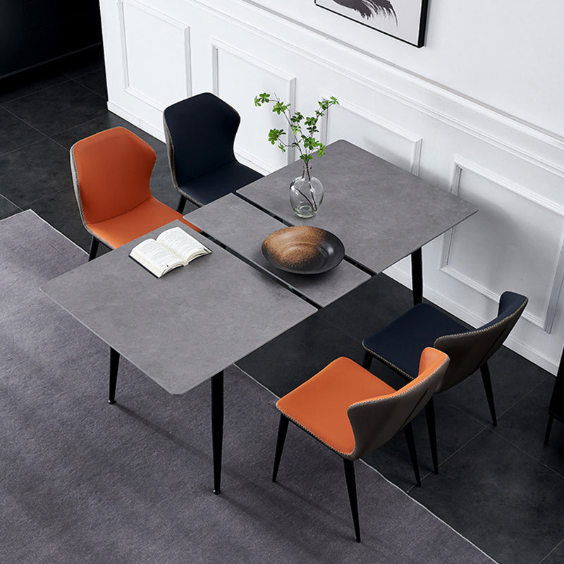 Silla moderna del comedor del metal Silla sin brazos Wingback para el restaurante