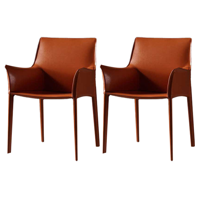 Modern Metal Dining Arm Chair Leather Dining Side Chair for Restaurant Use